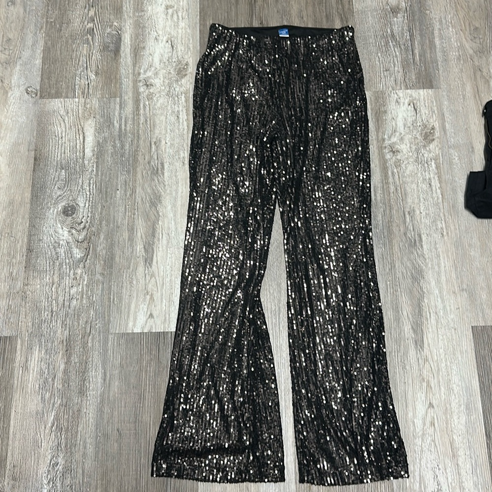 Old navy black sequin flare pants